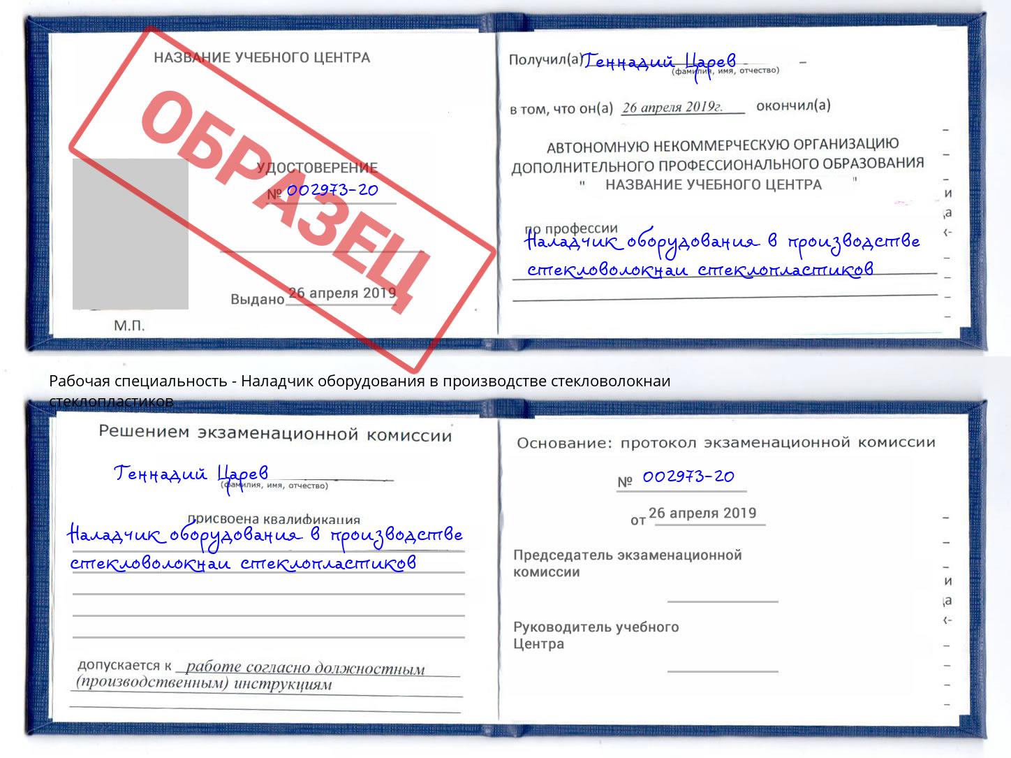 Наладчик оборудования в производстве стекловолокнаи стеклопластиков Волжский